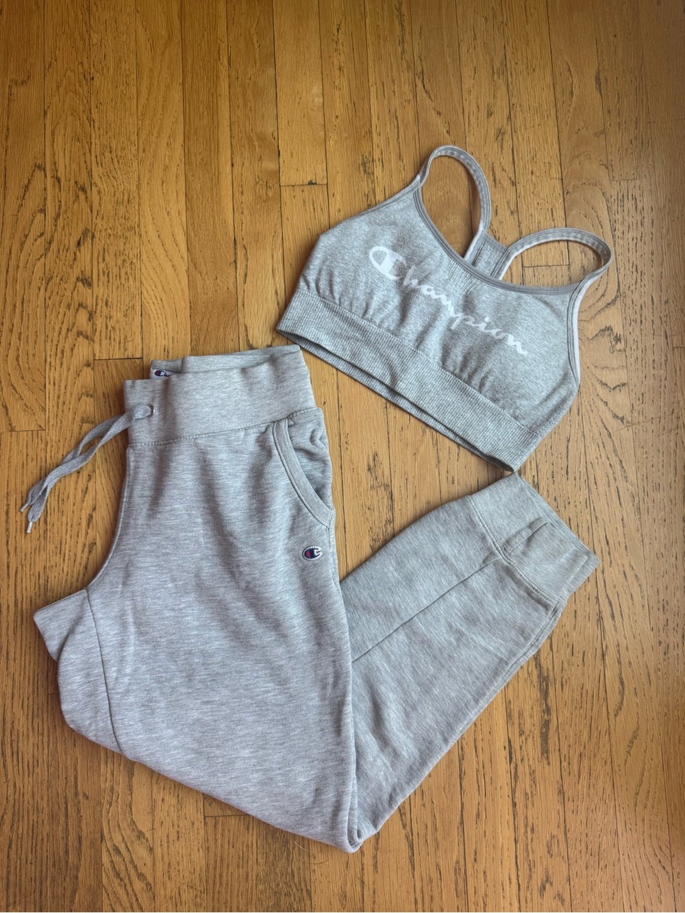 Champion Women’s Gray Sweatpants + Sports Bra SET